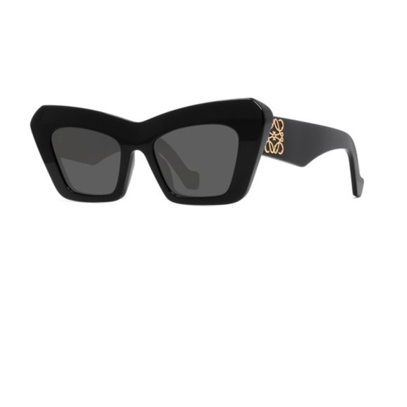 Loewe LW40036I 01A 51 ANAGRAM Shiny Black Gold Sunglasses LW40036I